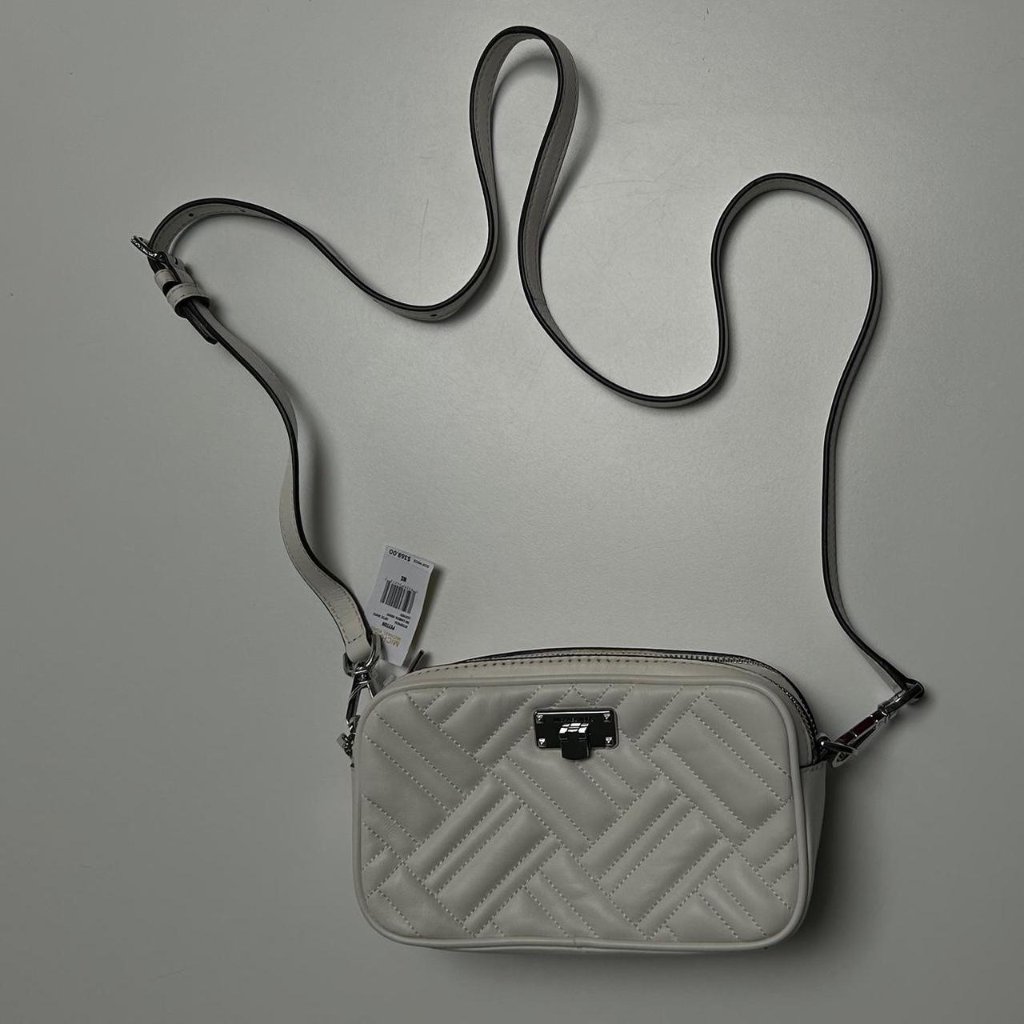Michael Kors Ivory White Bag Crossbody Quilted White Leather Sm Camera Xbody
